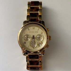Michael Kors Gold & Tortoise Shell Watch